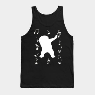 funny dabbling man dance with music key note Tank Top